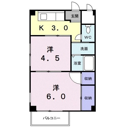 金沢市無量寺のアパートの間取り