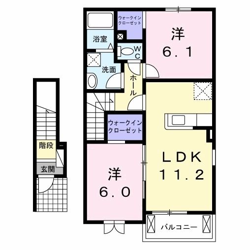 京都郡苅田町大字馬場のアパートの間取り