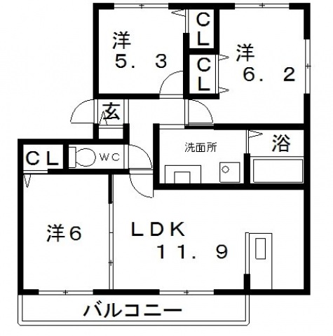 【大阪市阿倍野区北畠のマンションの間取り】