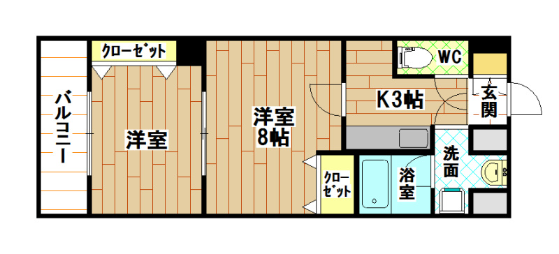 北九州市小倉北区香春口のマンションの間取り