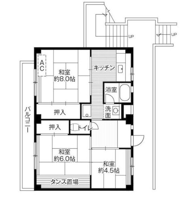 ビレッジハウス大谷3号棟の間取り