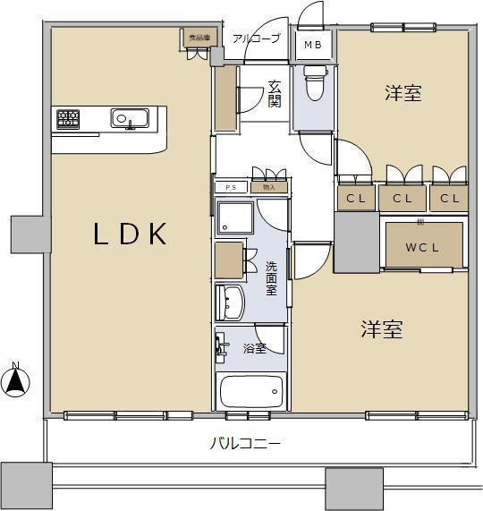 さきタワー・サンクタス尼崎駅前の間取り