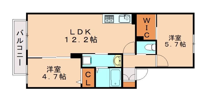 糟屋郡久山町大字久原のアパートの間取り