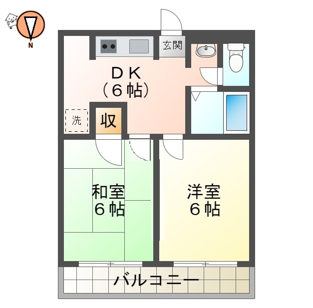 徳島市佐古四番町のマンションの間取り