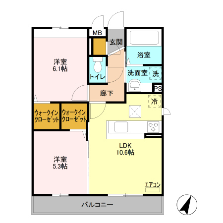 ポッソ　ヴィラージュIIの間取り