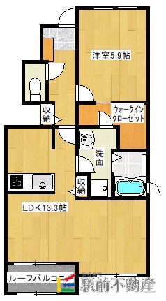 筑後市大字野町のアパートの間取り