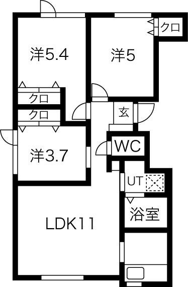 フラット61の間取り