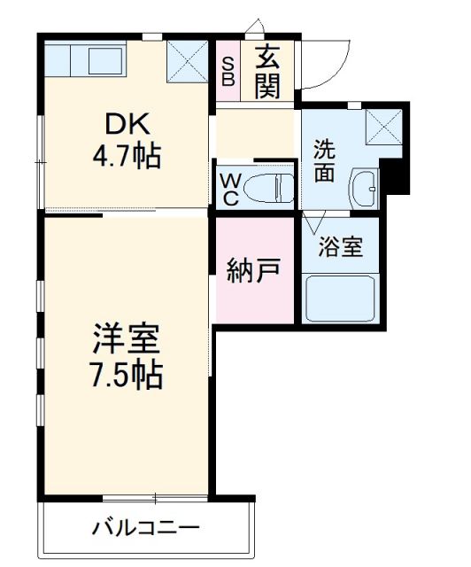 上尾市原市中のアパートの間取り