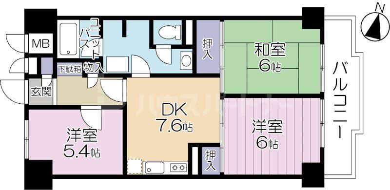 江東区北砂のマンションの間取り