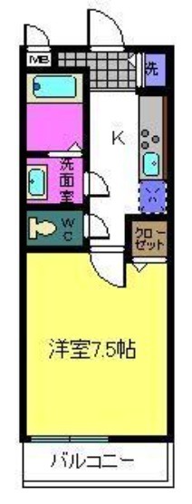 【堺市北区百舌鳥本町のアパートの間取り】