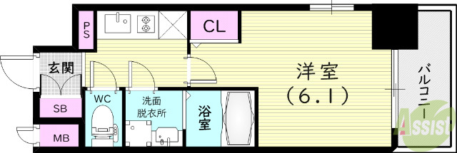 【エスリード神戸兵庫駅マリーナスクエアの間取り】