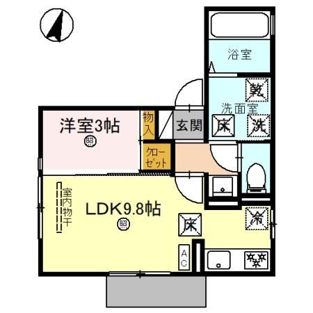 和歌山市弁財天丁のアパートの間取り