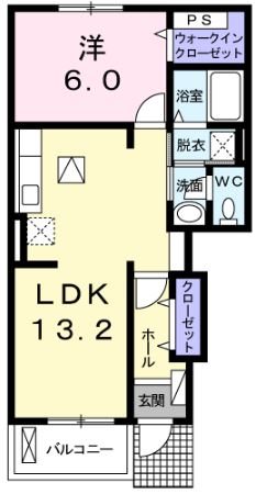 【近江八幡市出町のアパートの間取り】