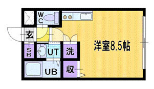 札幌市清田区清田四条のマンションの間取り