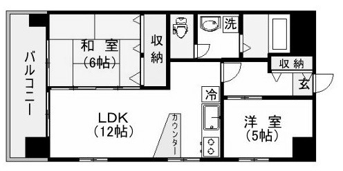 鹿児島市西千石町のマンションの間取り