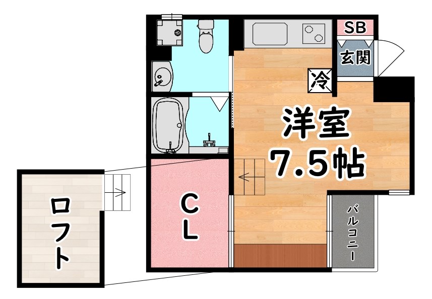 神戸市灘区岩屋中町のマンションの間取り