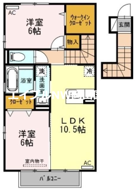 リッツハウスさくら　Ａ棟の間取り