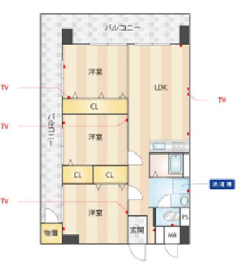 新宿区北新宿のマンションの間取り