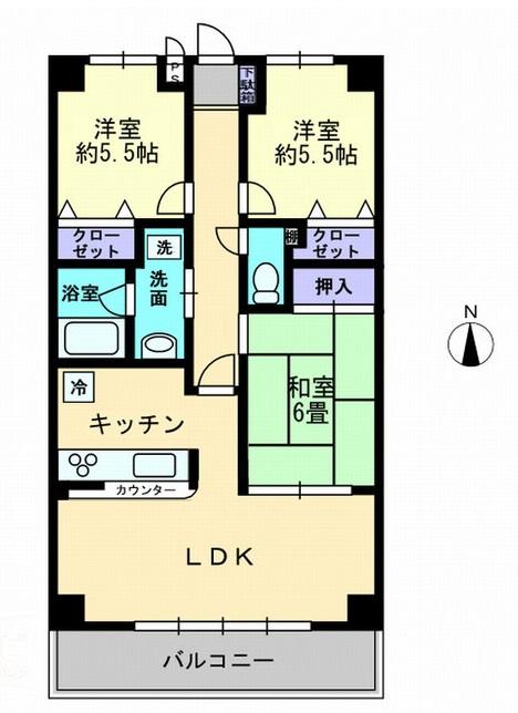 高松市元山町のマンションの間取り