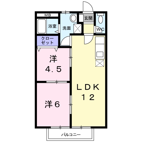 [家電付き] アメニティパレスの間取り