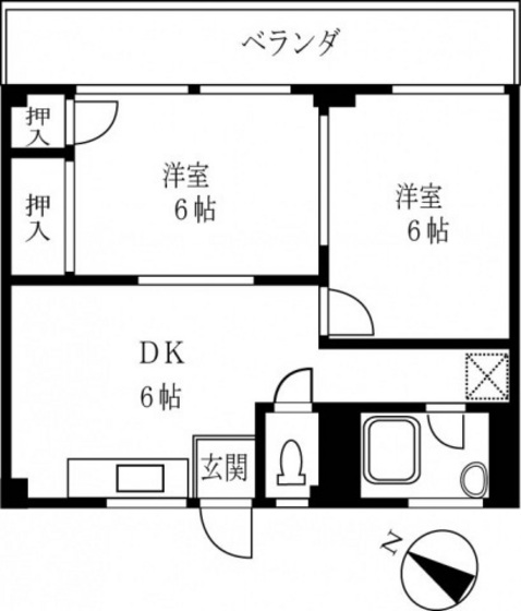 広島市南区皆実町のマンションの間取り