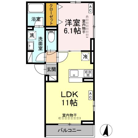 【茅ヶ崎市中海岸のアパートの間取り】