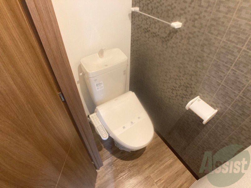 トイレ　トイレです。お洒落なクロスが使われていました！