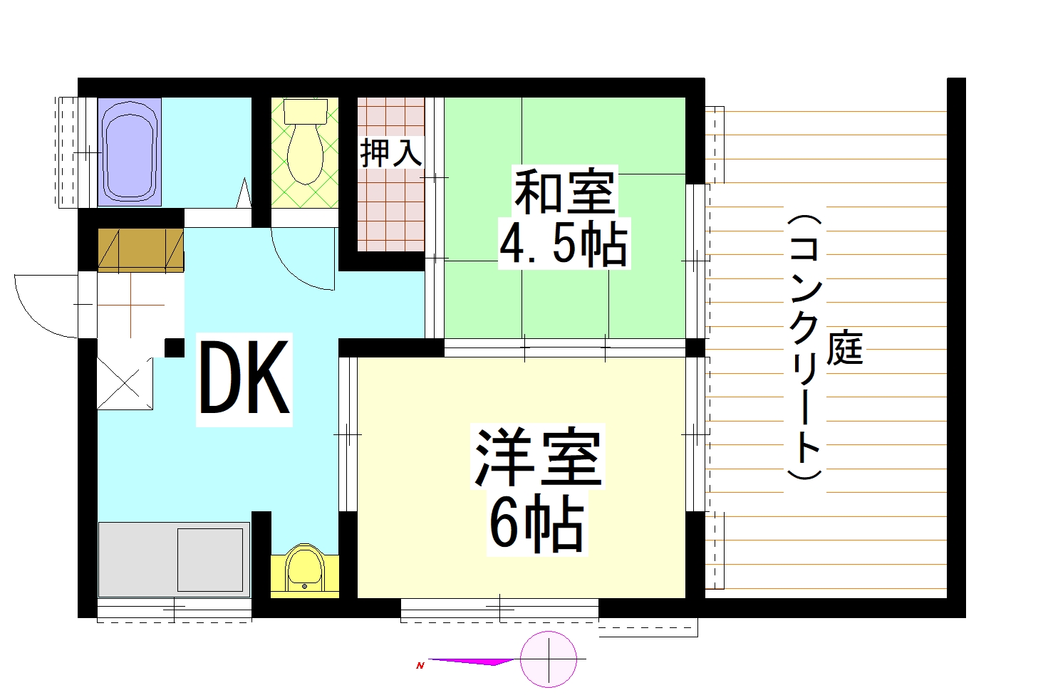 カサハラハイツの間取り