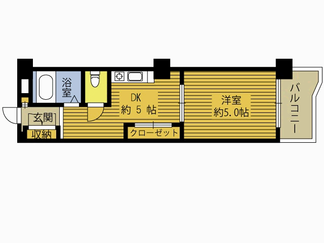 三和コーポ大手町１３号　３０７号室の間取り