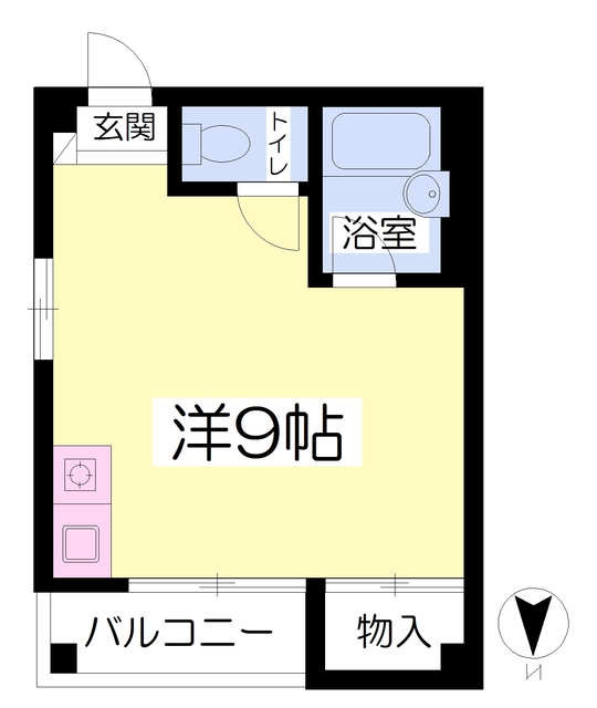 松山市道後一万のマンションの間取り