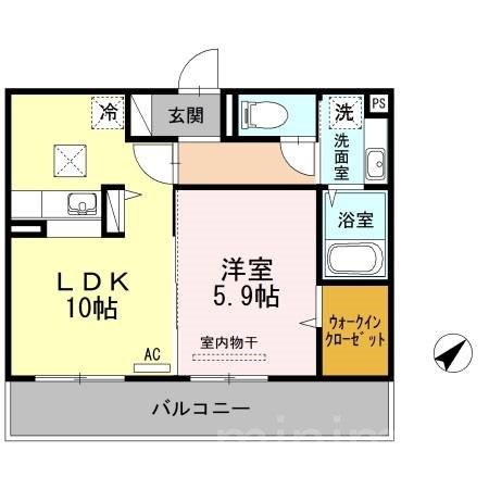 D-room博多麦野　壱番館の間取り