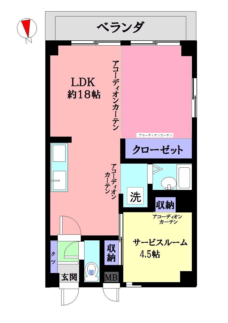 横浜市緑区白山のマンションの間取り