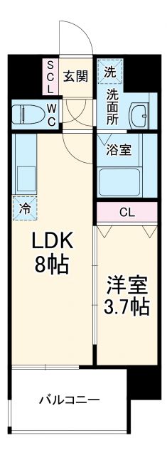 アプリーレ阿波座南の間取り