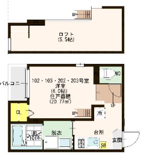 ハーモニーテラス小若江の間取り