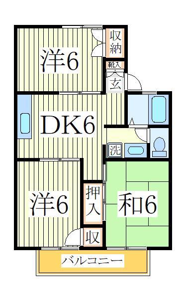 柏市花野井のアパートの間取り