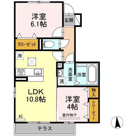 大垣市笠木町のアパートの間取り