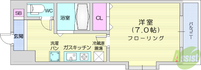 【ハイツ河原町の間取り】