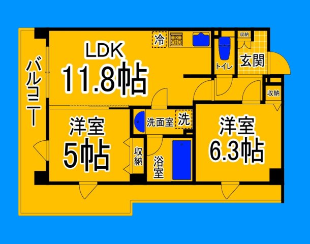 堺市堺区中之町西のマンションの間取り