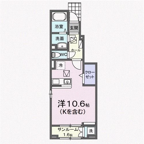 静岡市駿河区高松のアパートの間取り