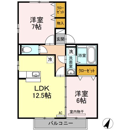 リビングタウン宇多津東　A棟の間取り