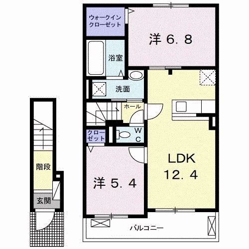 【北九州市小倉南区長尾のアパートの間取り】