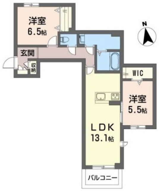 東近江市八日市上之町のマンションの間取り