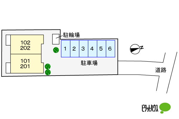 【東海市養父町のアパートの駐車場】