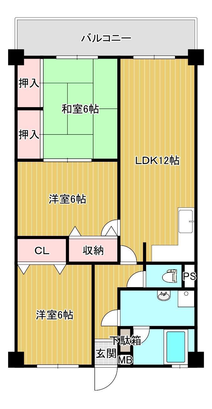 鹿児島市宇宿のマンションの間取り