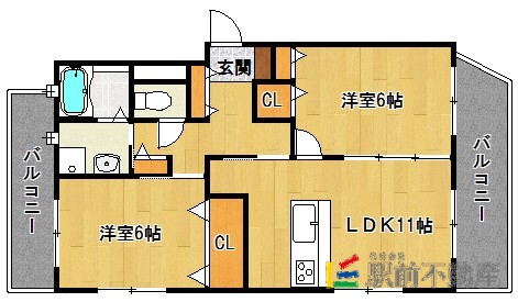 福岡市東区香椎駅東のマンションの間取り