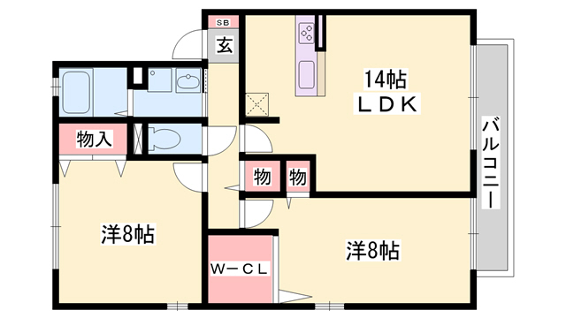 レジェンド今在家A棟の間取り