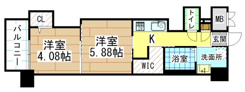 北九州市門司区高田のマンションの間取り