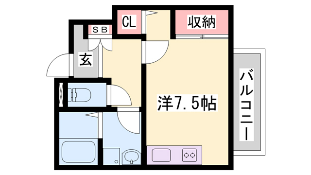 加古郡播磨町東本荘のアパートの間取り