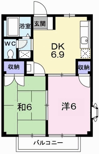 姫路市広畑区早瀬町のアパートの間取り