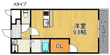 貝塚市畠中のアパートの間取り